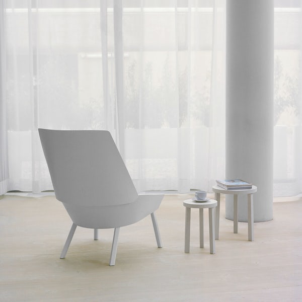 e15 white eugene lounge chair with alex nesting tables