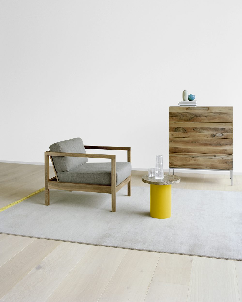 e15 fatima chest with enoki table and byron lounge chair