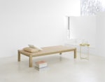 e15 theban daybed in natural leather with habibi side table e15