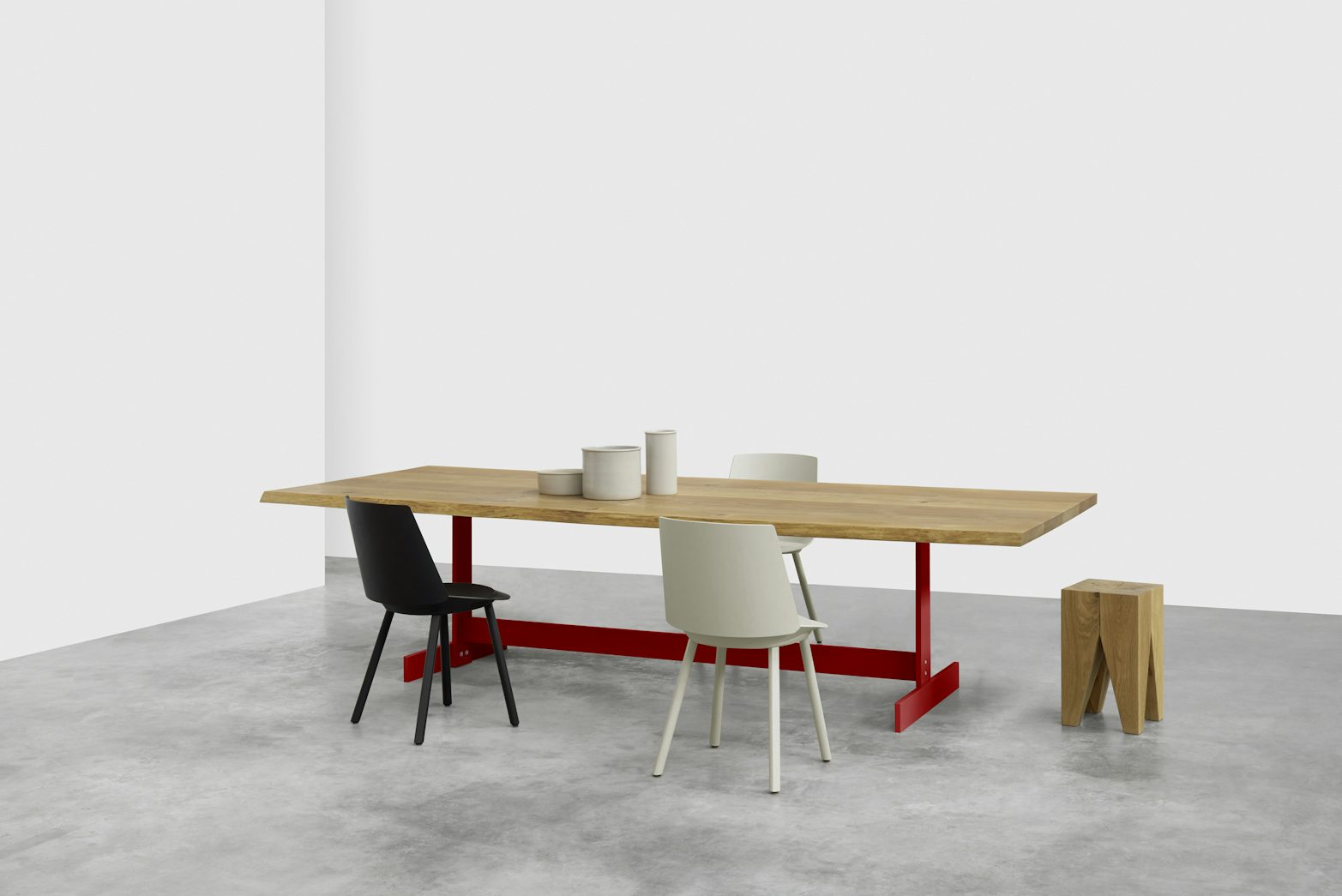 e15 kazimir raw table with flame red base