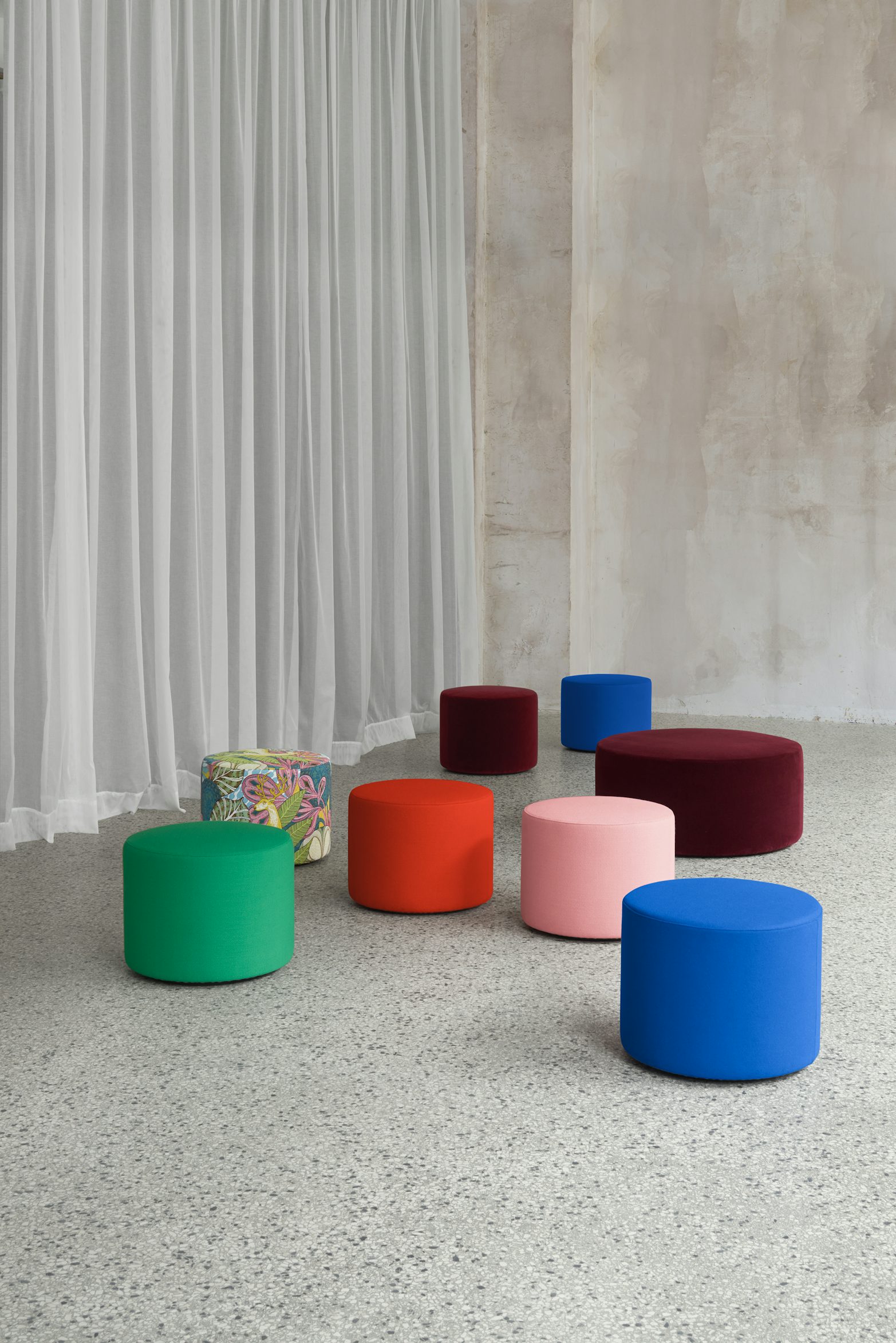 e15 kerman pouf in assorted colors