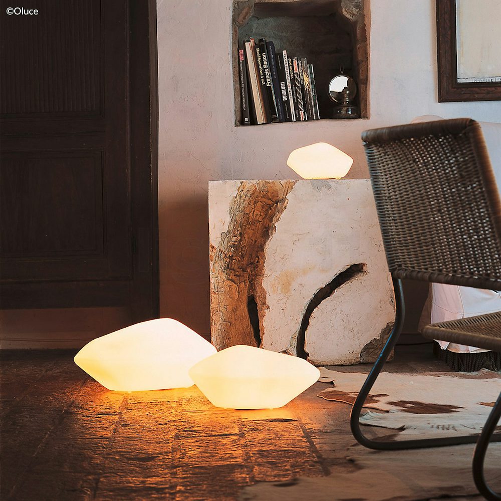 Stone Of Glass Table Lamp Laudani Romanelli Oluce 3