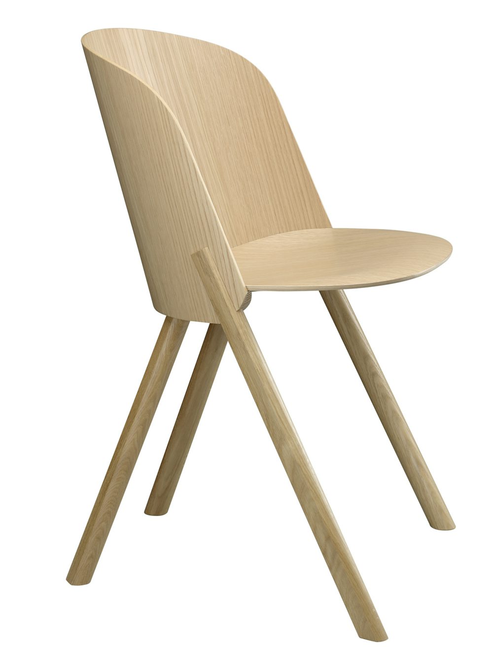 e15 this side chair in oak veneer